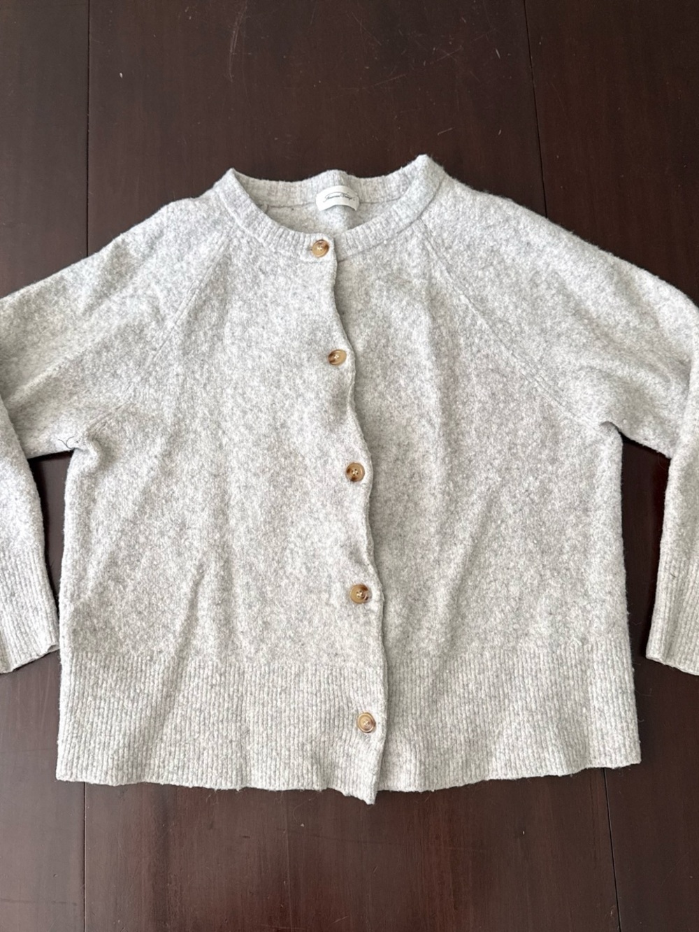 American Vintage Light Gray Button-Front Cardigan